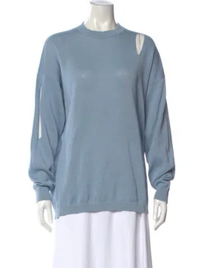 Pre-owned Tibi Crew Neck Sweater In Blue