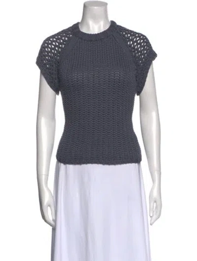 Pre-owned Tibi Crew Neck Sweater In Blue