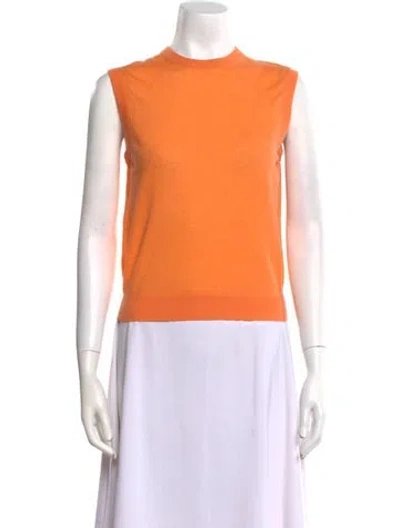 Pre-owned Tibi Crew Neck Sweater In Orange