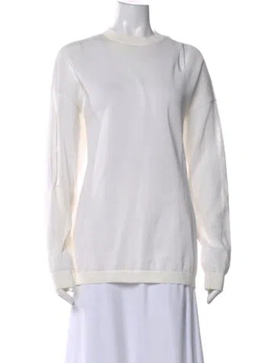 Pre-owned Tibi Crew Neck Sweater In White