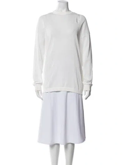 Pre-owned Tibi Crew Neck Sweater In White