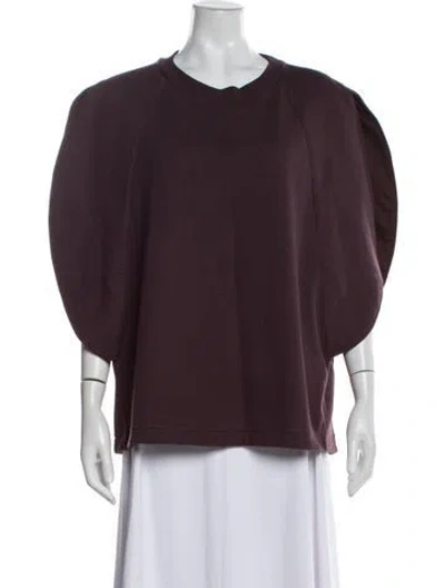 Pre-owned Tibi Crew Neck Three-quarter Sleeve Blouse In Purple