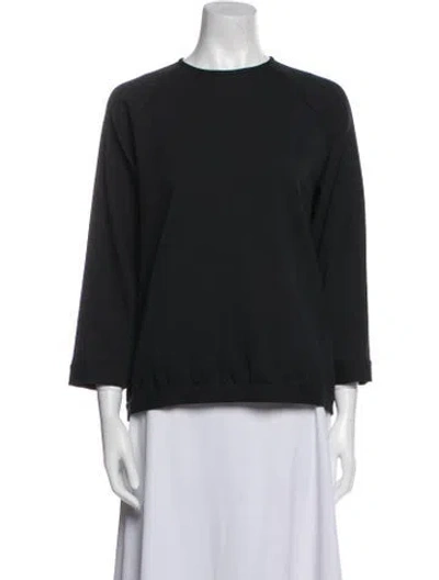 Pre-owned Tibi Crew Neck Three-quarter Sleeve Sweatshirt In Black