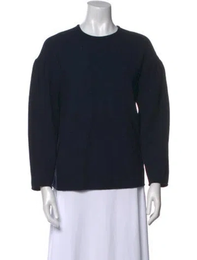 Pre-owned Tibi Crew Neck Three-quarter Sleeve Sweatshirt In Blue
