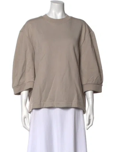Pre-owned Tibi Crew Neck Three-quarter Sleeve Sweatshirt In Neutral