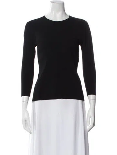 Pre-owned Tibi Crew Neck Three-quarter Sleeve Top In Black