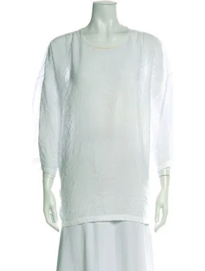 Pre-owned Tibi Crew Neck Three-quarter Sleeve Top In Blue