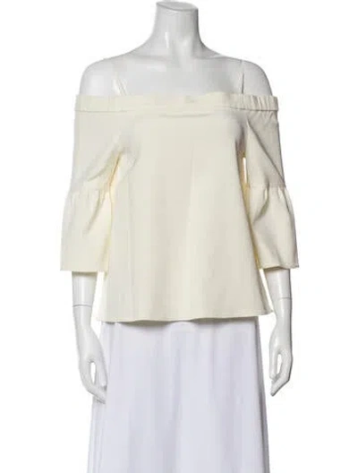 Pre-owned Tibi Crew Neck Three-quarter Sleeve Top In Neutral