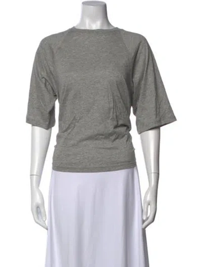 Pre-owned Tibi Crew Neck Three-quarter Sleeve Top W/ Tags In Grey