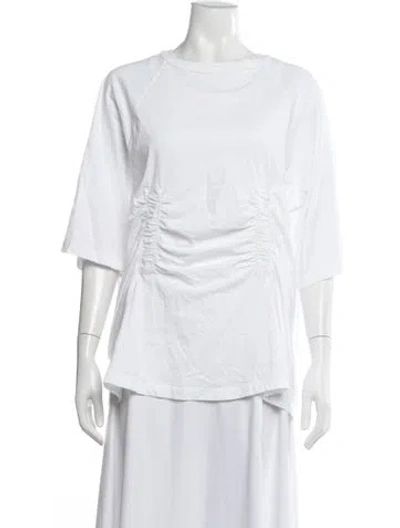Pre-owned Tibi Crew Neck Three-quarter Sleeve Top In White