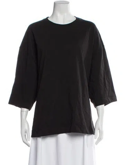 Pre-owned Tibi Crew Neck Three-quarter Sleeve T-shirt In Gray