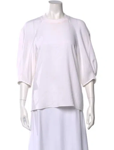 Pre-owned Tibi Crew Neck Three-quarter Sleeve T-shirt In Neutral