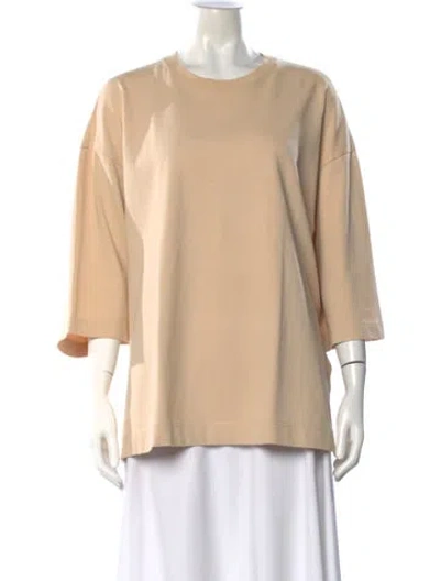 Pre-owned Tibi Crew Neck Three-quarter Sleeve T-shirt In Neutral