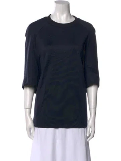 Pre-owned Tibi Crew Neck Three-quarter Sleeve T-shirt W/ Tags In Black