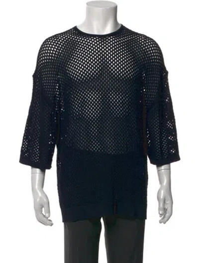 Pre-owned Tibi Crew Neck Three-quarter Sleeve T-shirt W/ Tags In Black