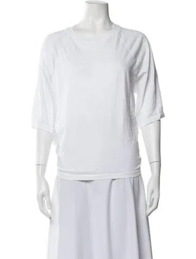 Pre-owned Tibi Crew Neck Three-quarter Sleeve T-shirt In White