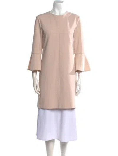 Pre-owned Tibi Crew Neck Three-quarter Sleeve Tunic In Neutral