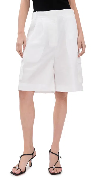 Tibi Crispy Nylon Stella Shorts White