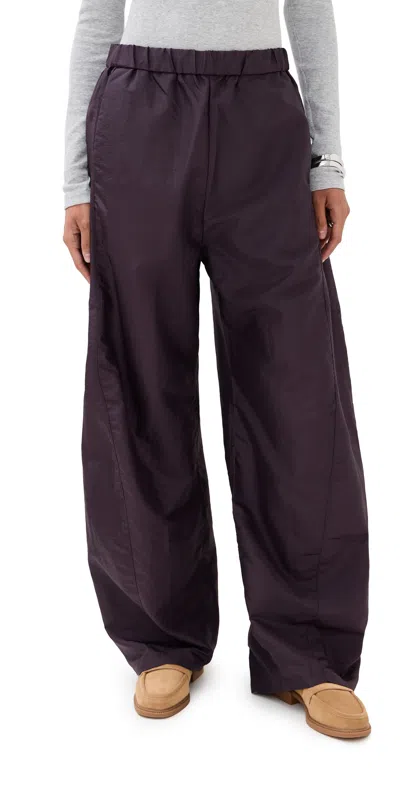 Tibi Crispy Nylon Winslow Pants Eggplant In Purple