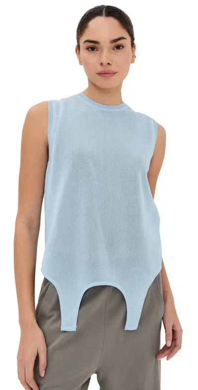 Tibi Crispy Sleeveless Sweater Baby Blue