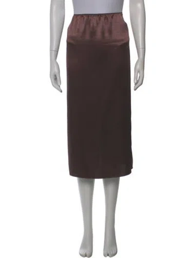 Pre-owned Tibi Crochet Trim Midi Length Skirt In Brown