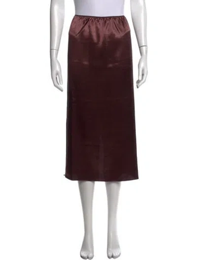 Pre-owned Tibi Crochet Trim Midi Length Skirt In Brown