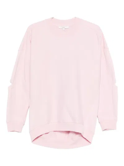 Tibi Cut-out Cotton Sweatshirt In Pink