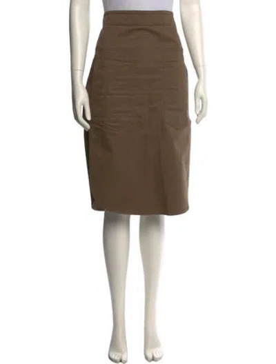 Pre-owned Tibi Cutout Accent Knee-length Skirt In Green