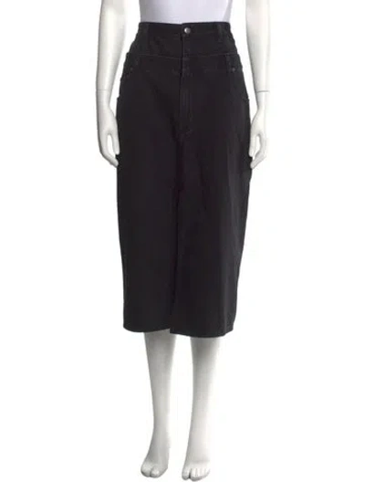 Pre-owned Tibi Cutout Accent Midi Length Skirt In Black