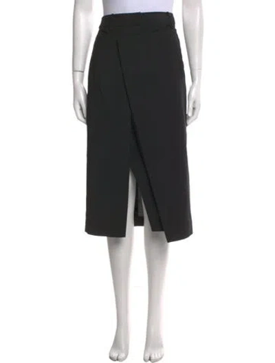 Pre-owned Tibi Cutout Accent Midi Length Skirt In Black