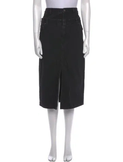 Pre-owned Tibi Cutout Accent Midi Length Skirt In Black