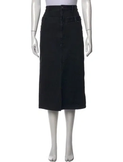 Pre-owned Tibi Cutout Accent Midi Length Skirt In Black