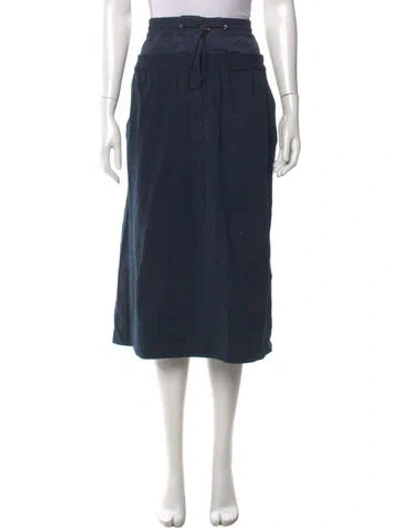 Pre-owned Tibi Cutout Accent Midi Length Skirt In Blue
