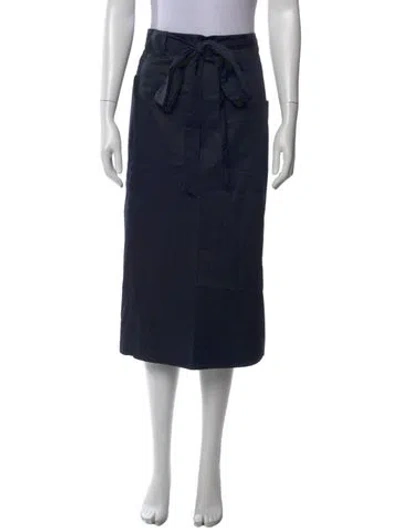 Pre-owned Tibi Cutout Accent Midi Length Skirt In Blue