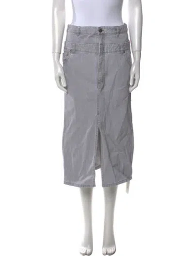 Pre-owned Tibi Cutout Accent Midi Length Skirt In Gray