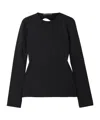 Tibi Cutout Stretch-jersey T-shirt In Black