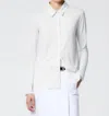 Tibi Deeba Cupro Slim Shirt In Ivory In Multi