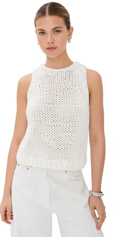 Tibi Deluxe Tube Yarn Sweater Tank White