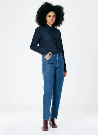 Tibi Elfie High-rise Straight-leg Jeans In Mid Denim