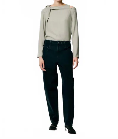 Tibi Denim Newman Jean In Black In Green