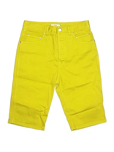 Tibi Denim Shorts In Yellow