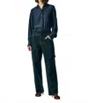 Tibi Double Waisted Denim Sam Jean In Black In Multi