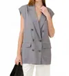 Tibi Drapey Suiting Oversized Double Breasted Vest In Deep Violet In Gray