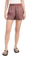 Tibi Drapey Suiting Pull On Shorts Cinnamon In Cinnamon