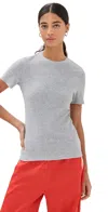 Tibi Dry Loop Terry Baby Tee Grey In Grey
