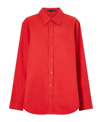 Tibi Easy Cotton-twill Gabardine Shirt In Red