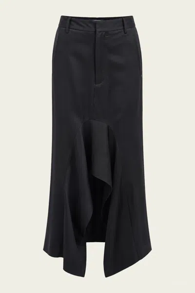 Tibi Eco Acetate Viscose Front Drape Culotte In Black