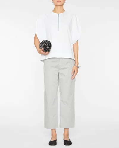 Tibi Eco Poplin Balloon Origami Top In White