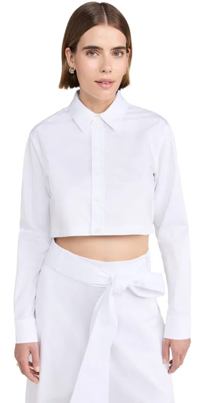 Tibi Eco Poplin Cropped Shirt White