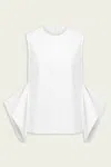 Tibi Eco Poplin Side Drape Top In White In White